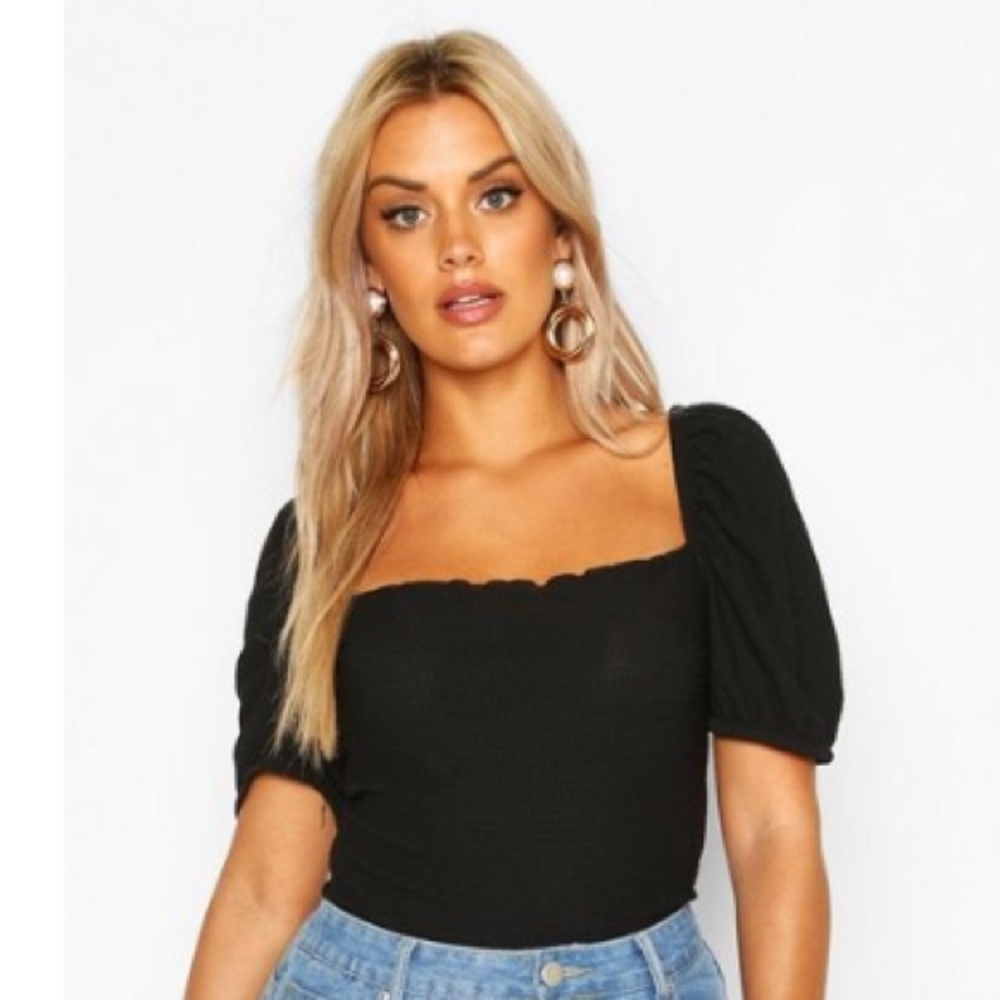 Boohoo Cap Sleeve Square Neck Top